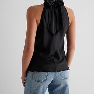 Express Black Satin Halter Blouse